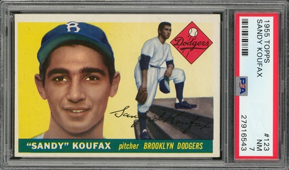 1955 Topps #123 Sandy Koufax Rookie Card – PSA NM 7